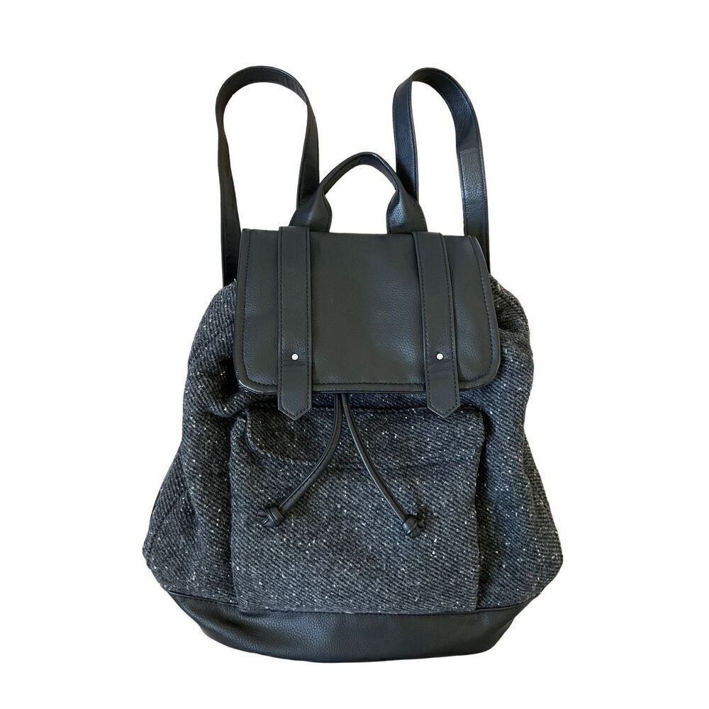 Abercrombie and Fitch Women Black Backpack Wool Blend Gray Black